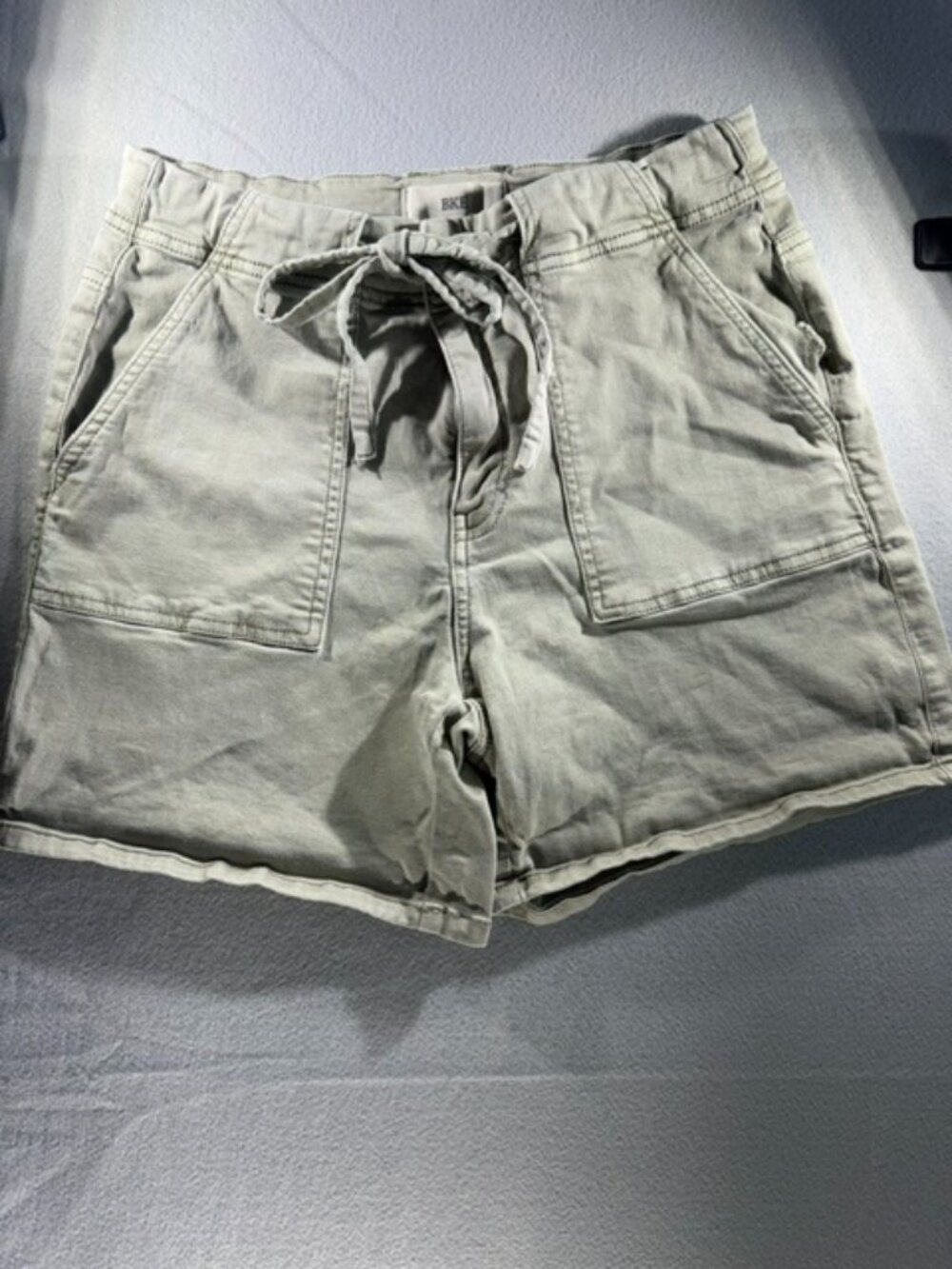 BKE Shorts Tie Front Cargo 28 Olive Green Women Casual Utility Summer Stretch